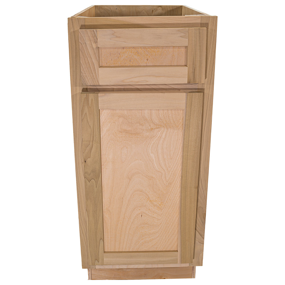 Kitchen Base Cabinet with Drawer | Shaker | Unfinished Poplar | 15"